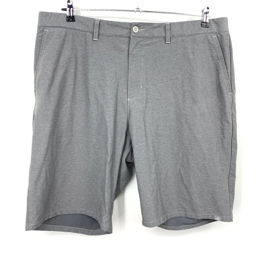 ADIDAS Men 42 Shorts Gray Long Golf Athletic Quick Dry Lightweight Mesh Stretch